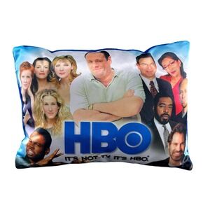 HBO Promotional Throw Pillow 12x8 Blue Sopranos Sex and the City The Wire Y2K